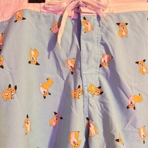 MIDNIGHT HOUR SZ 36 Blue Corgi Board Shorts 4 in Inseam